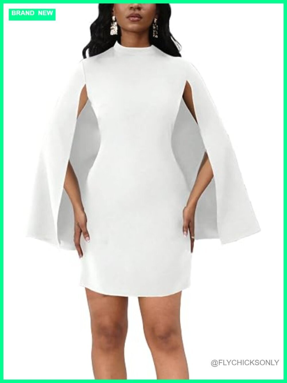 Elegant Bodycon Pencil Dress with Bell Sleeves Sheath Dress